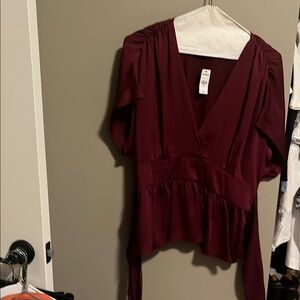 Elegant Burgundy Women's Top
